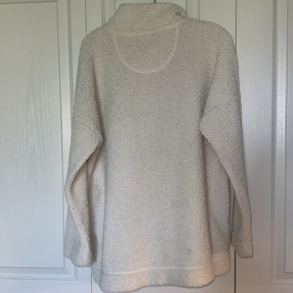 Aerie White Sherpa Quarter Button Down - Picture 3 of 3